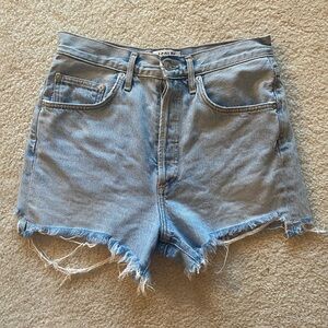 AGOLDE PARKER VINTAGE HI RISE CUT OFF DENIM SHORT